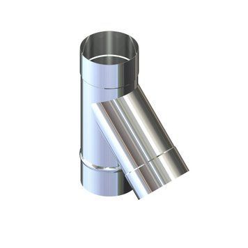 Трійник 45&deg; для димаря D-120 мм товщина 0,8 мм ЗІГ 304 сталь UA1808 фото