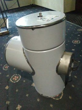 &Oslash; 160/220 стенка 0,8 мм Тройник 87&deg; для дымохода с рев. нерж/нерж . ДМ+ лейка+ дека УЦ2918 фото