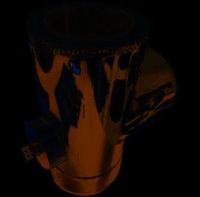 &Oslash; 100 стенка 0.6 мм. Тройник 87&deg; с ревизией для дымохода(нержавейка) ВУ UA4177 фото