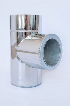 &Oslash; 180/250 стенка 0.6 мм Тройник 87&deg; для дымохода нерж/оцинк. ВУ УЦ2921 фото